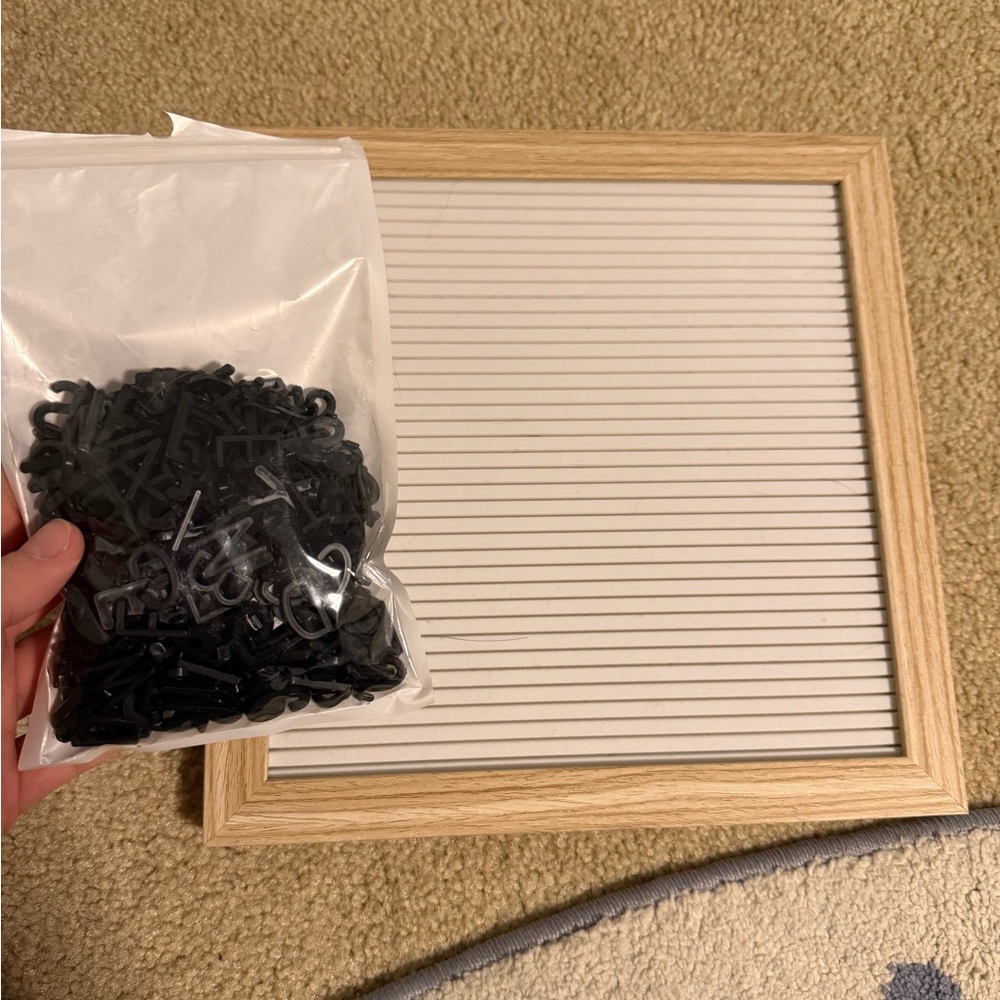Wooden Letter Board with Black Letters